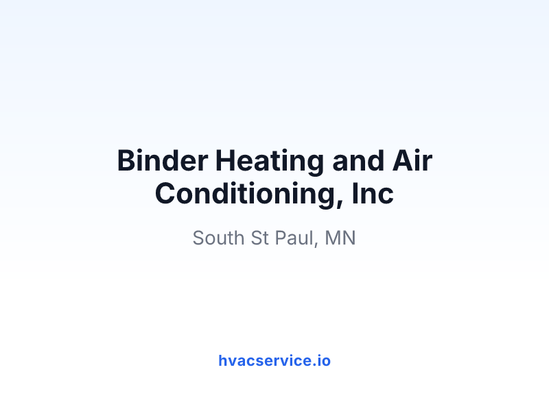 Binder Heating and Air Conditioning, Inc