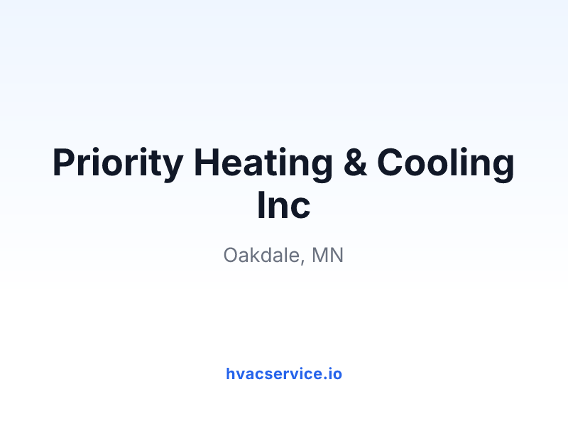 Priority Heating & Cooling Inc