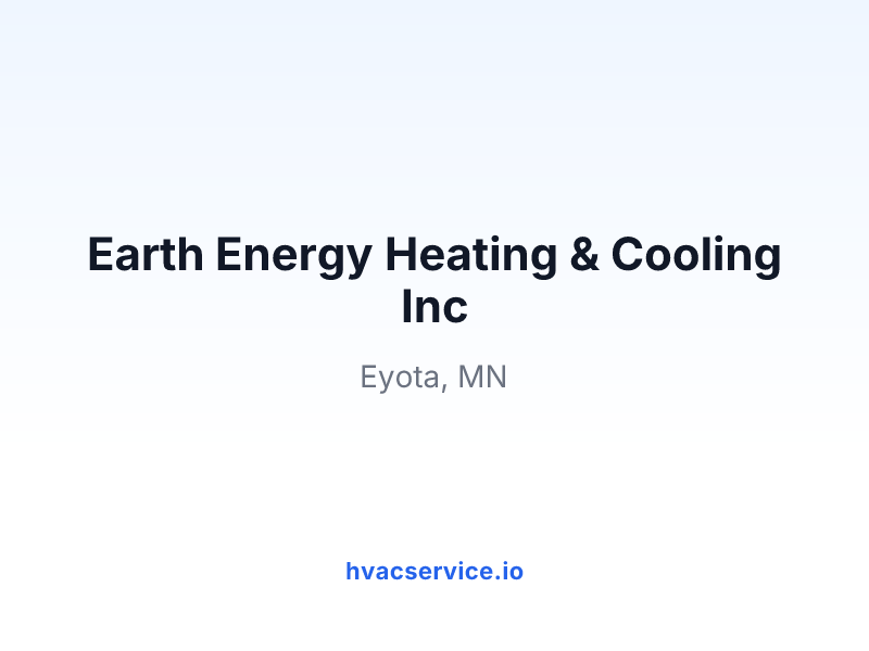 Earth Energy Heating & Cooling Inc