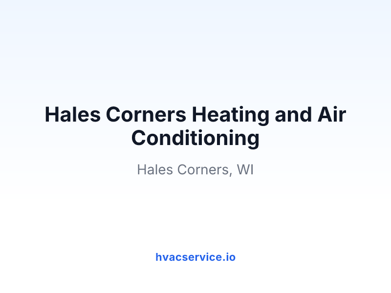 Hales Corners Heating & Air Conditioning