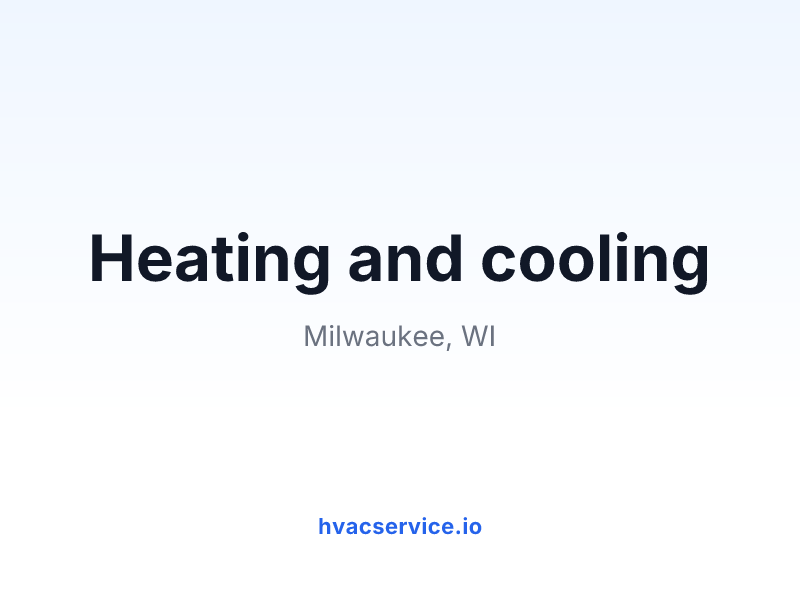 Heating and cooling