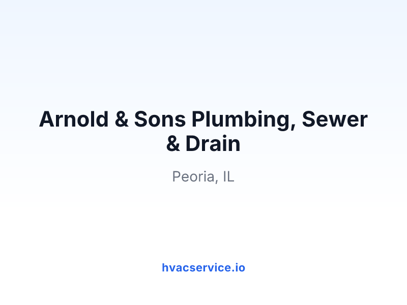Arnold & Sons Plumbing, Sewer & Drain