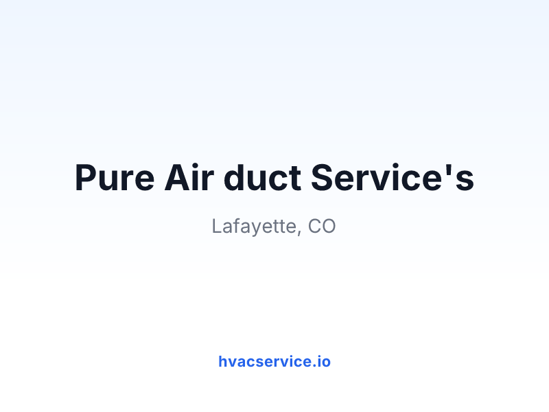 Pure Air duct Service's