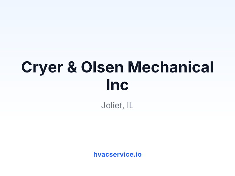 Cryer & Olsen Mechanical Inc