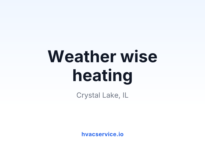 Weather wise heating