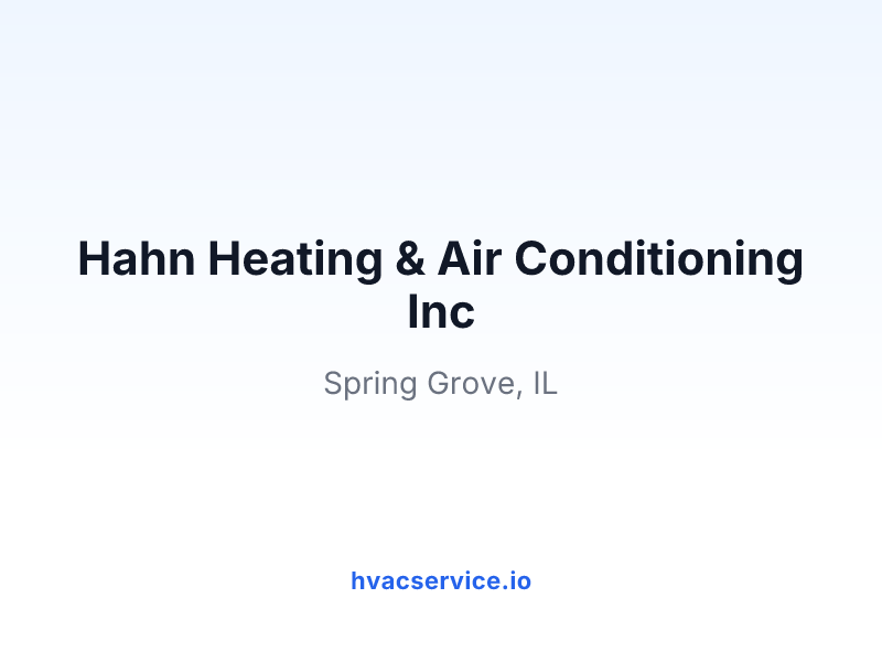 Hahn Heating & Air Conditioning Inc