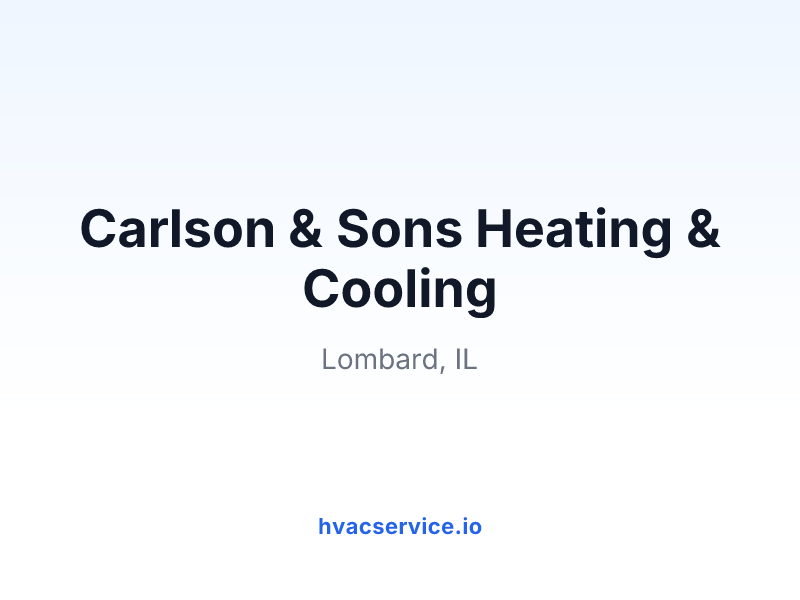 Carlson & Sons Heating & Cooling