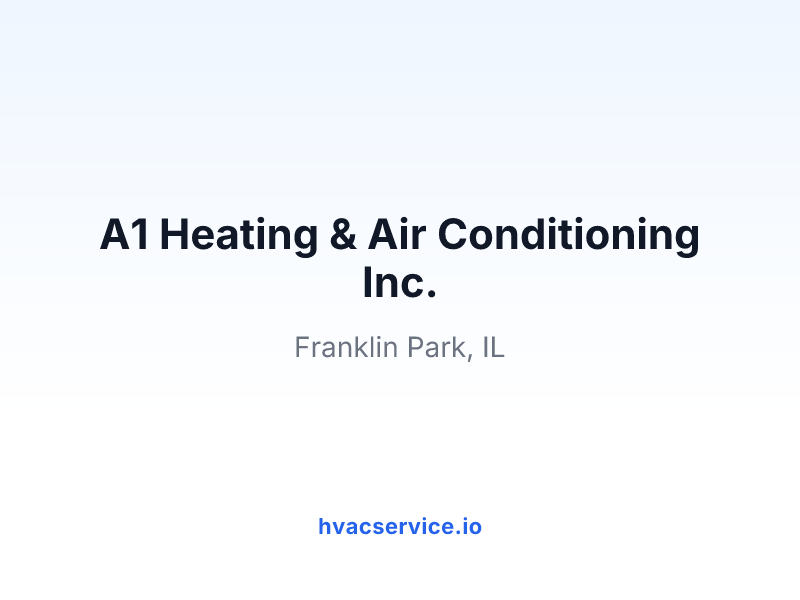 A1 Heating & Air Conditioning Inc.