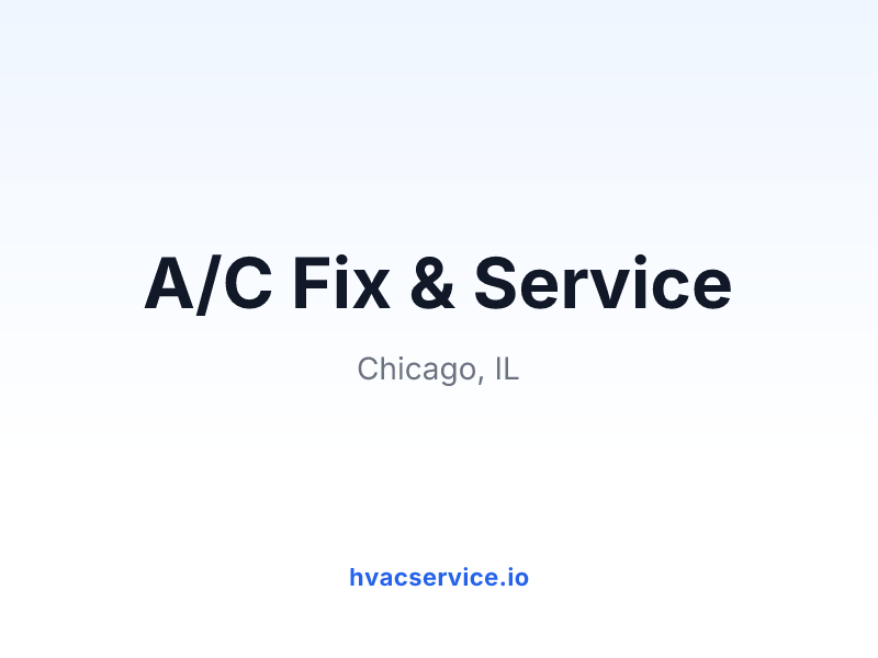 A/C Fix & Service