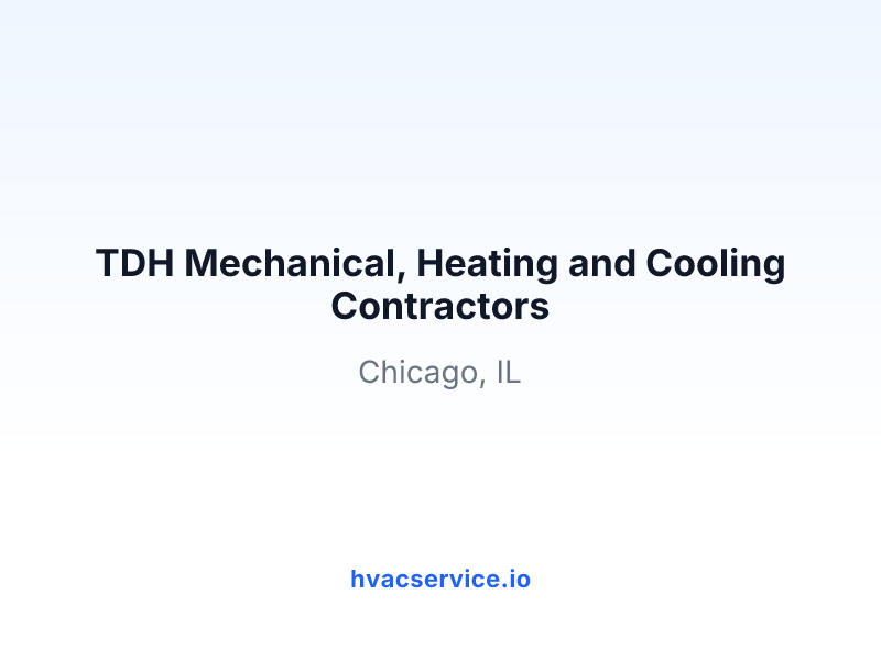 TDH Mechanical, Heating and Cooling Contractors