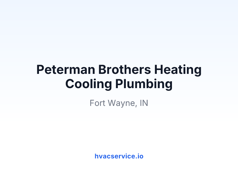 Peterman Brothers Heating Cooling Plumbing