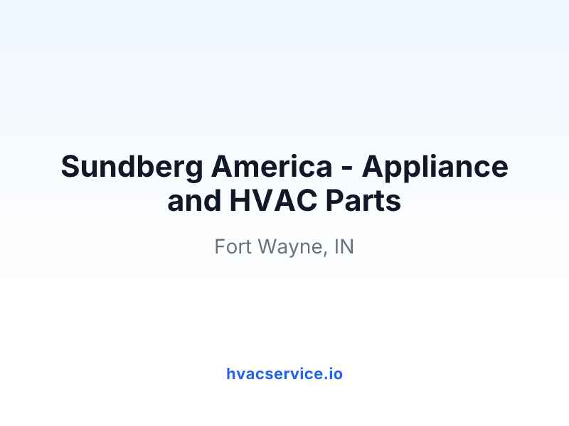 Sundberg America - Appliance and HVAC Parts