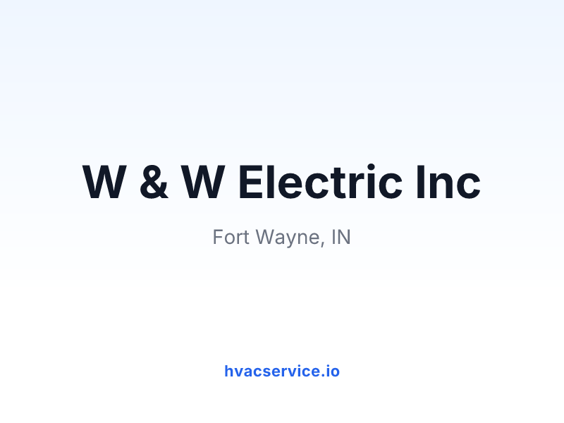 W & W Electric Inc