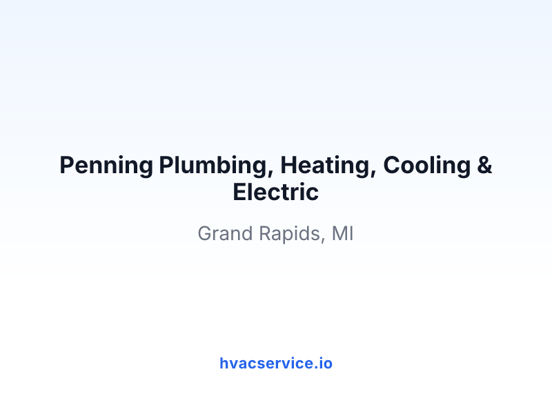 Penning Plumbing, Heating, Cooling & Electric