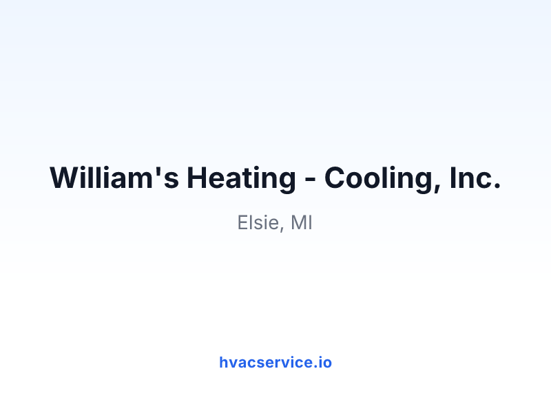 William's Heating - Cooling, Inc.
