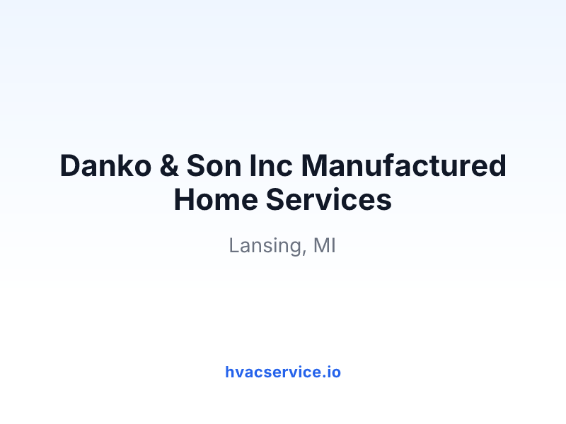 Danko & Son Inc Manufactured Home Services