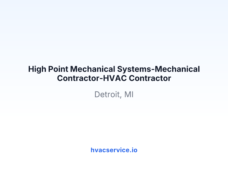 High Point Mechanical Systems-Mechanical Contractor-HVAC Contractor