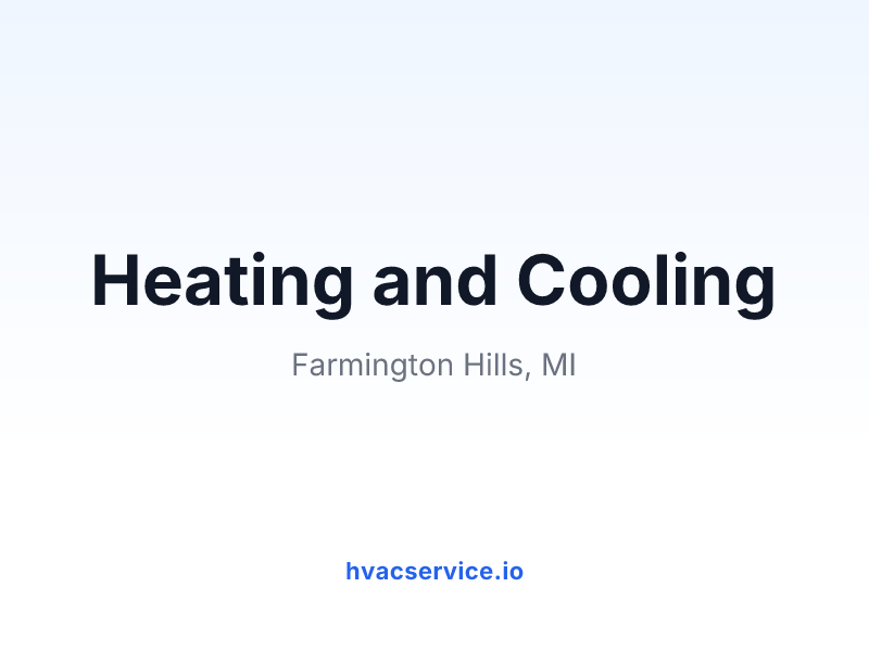 Heating and Cooling