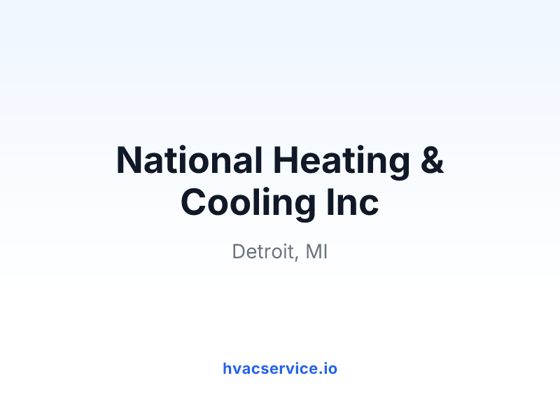 National Heating & Cooling Inc