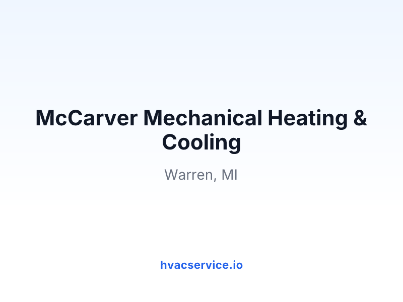 McCarver Mechanical Heating & Cooling