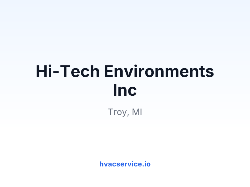 Hi-Tech Environments Inc