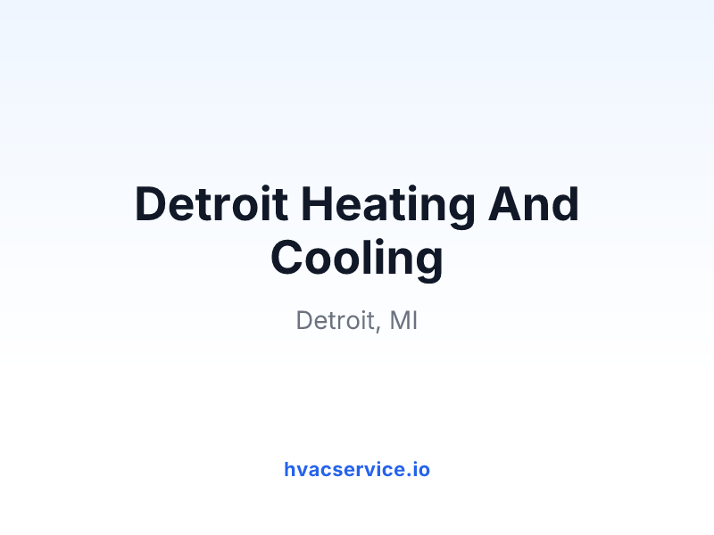 Detroit Heating And Cooling