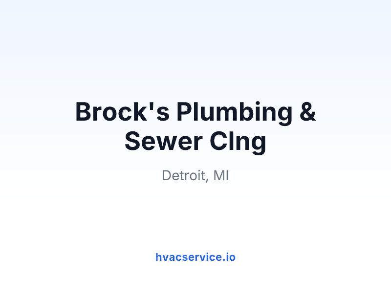 Brock's Plumbing & Sewer Clng