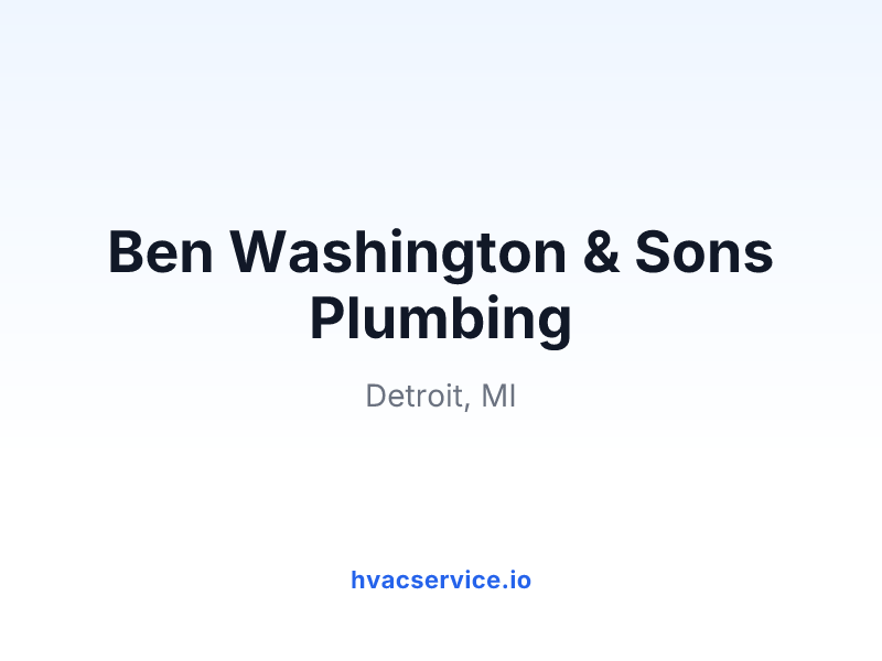 Ben Washington & Sons Plumbing