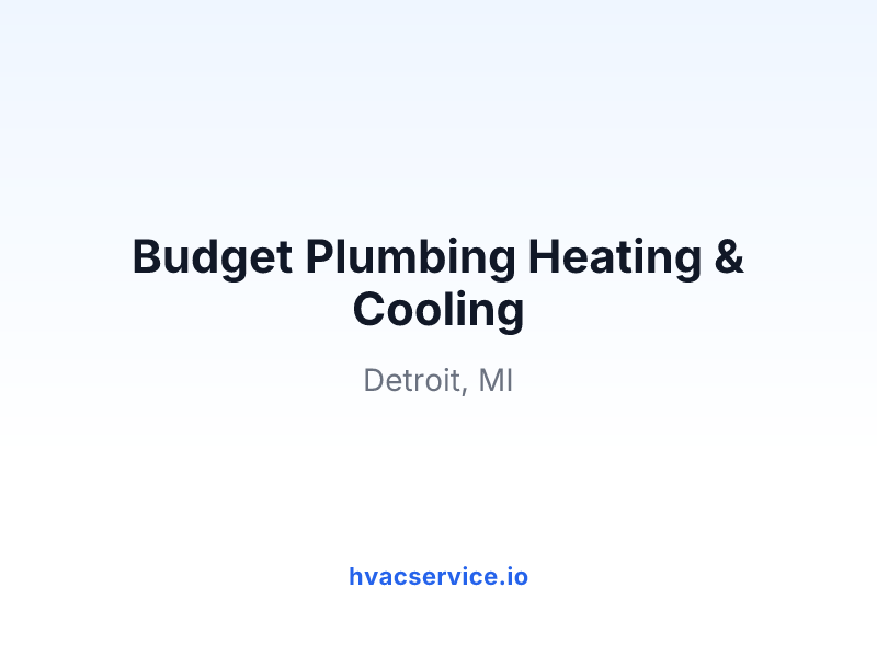 Budget Plumbing Heating & Cooling