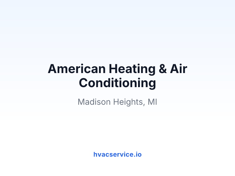 American Heating & Air Conditioning