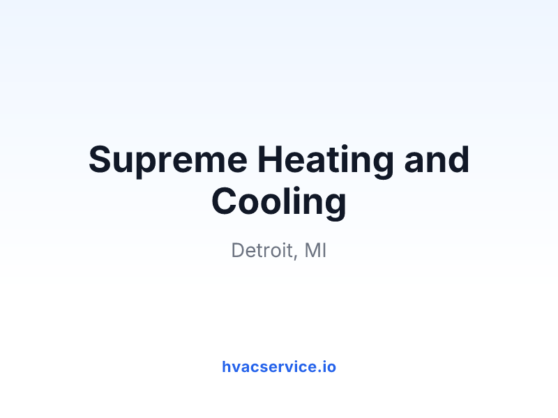 Supreme Heating and Cooling