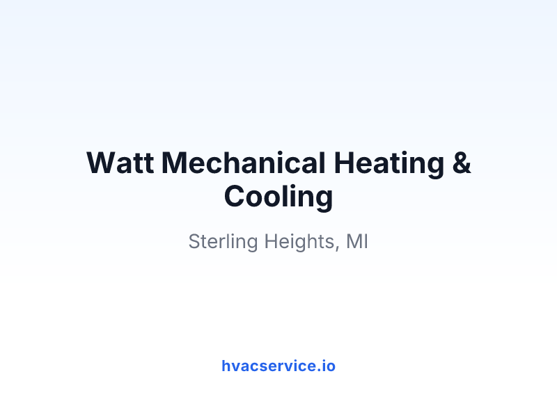 Watt Mechanical Heating & Cooling