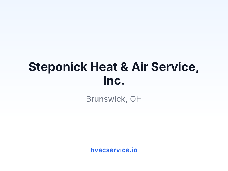Steponick Heat & Air Service, Inc.
