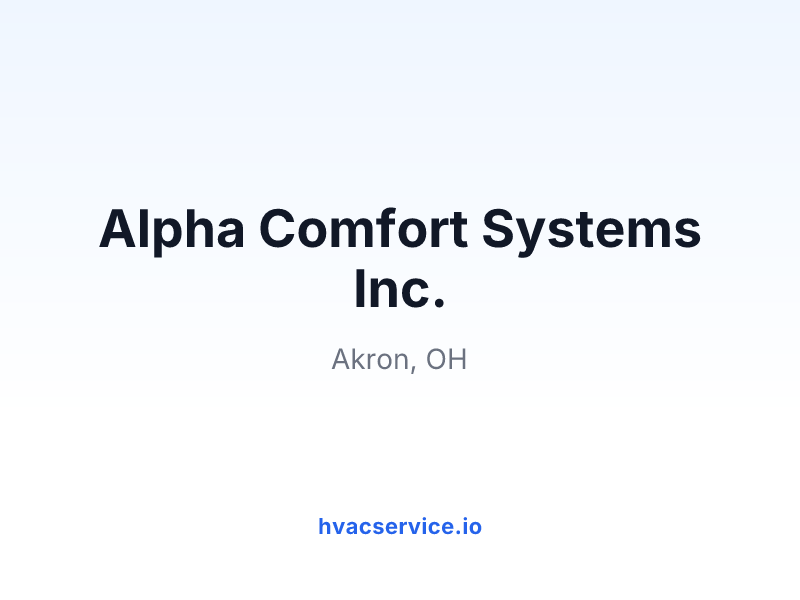 Alpha Comfort Systems Inc.
