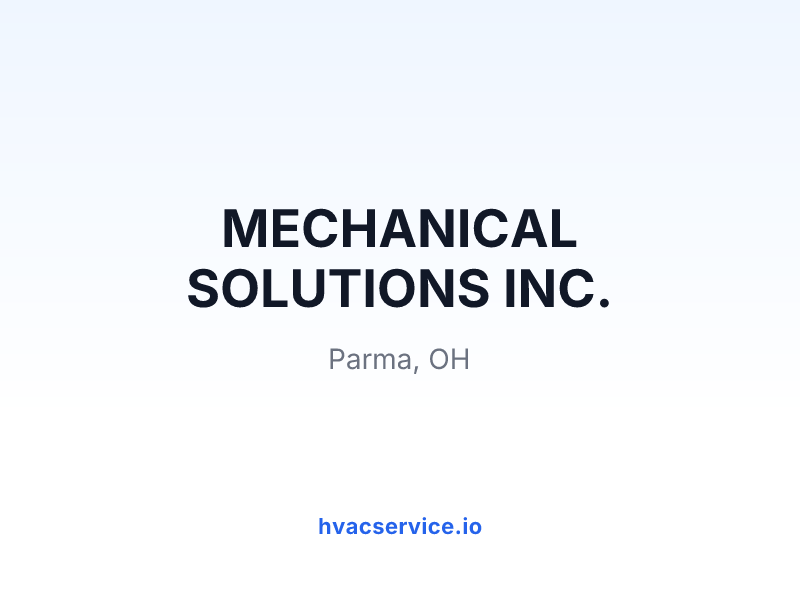 MECHANICAL SOLUTIONS INC.