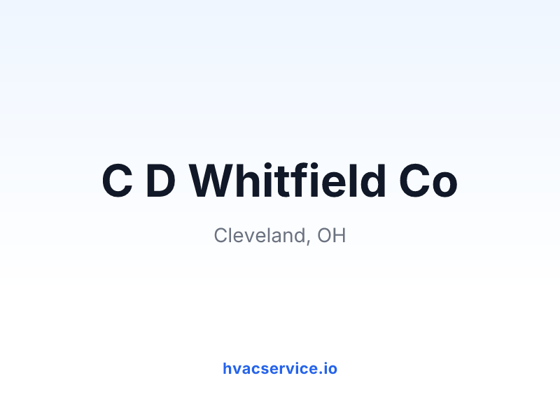 C D Whitfield Co