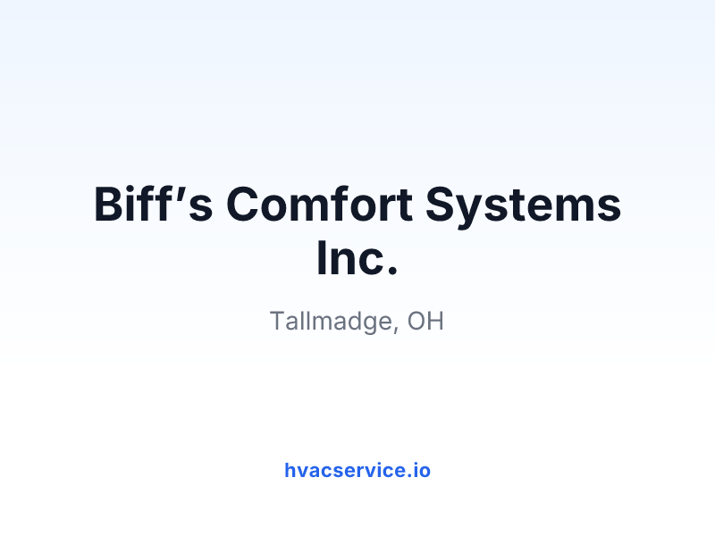 Biff’s Comfort Systems Inc.