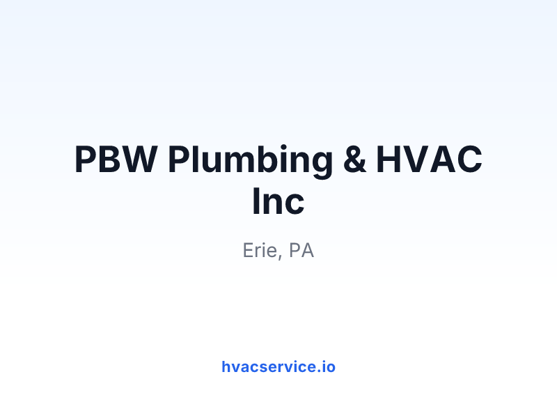 PBW Plumbing & HVAC Inc