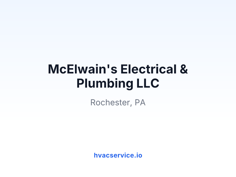 McElwain's Electrical & Plumbing LLC