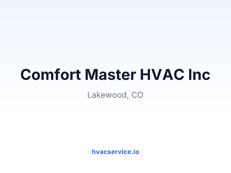 Comfort Master HVAC Inc