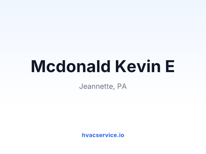 Mcdonald Kevin E