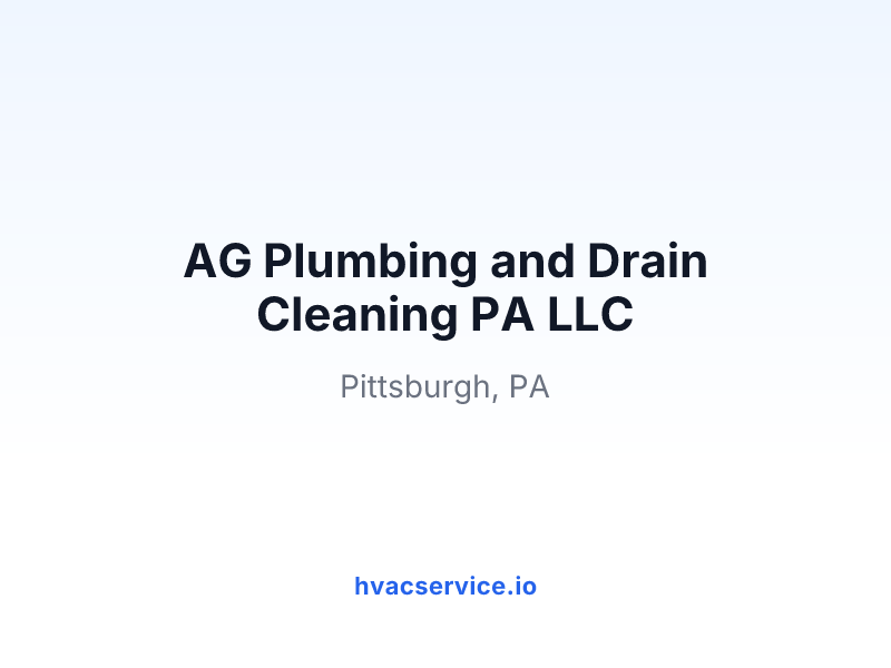 AG Plumbing - Plumber in Pittsburgh, PA