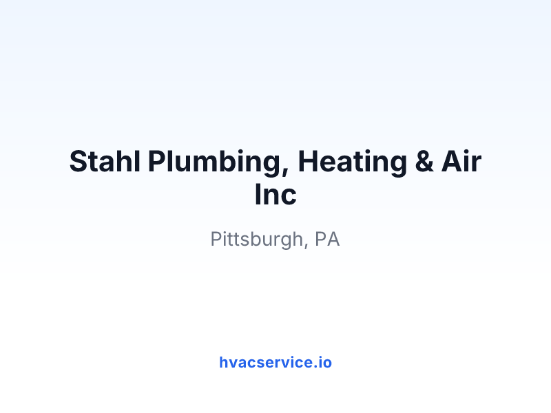 Stahl Plumbing, Heating & Air Inc
