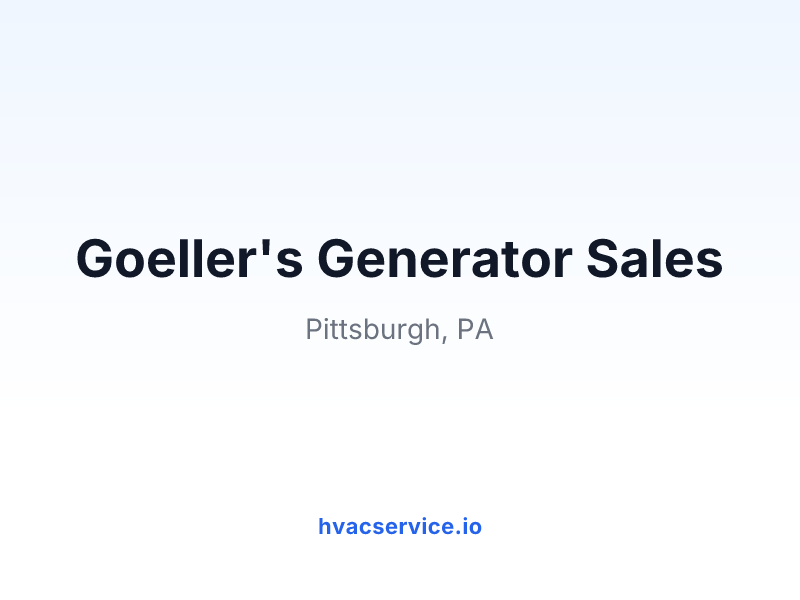 Goeller's Generator Sales