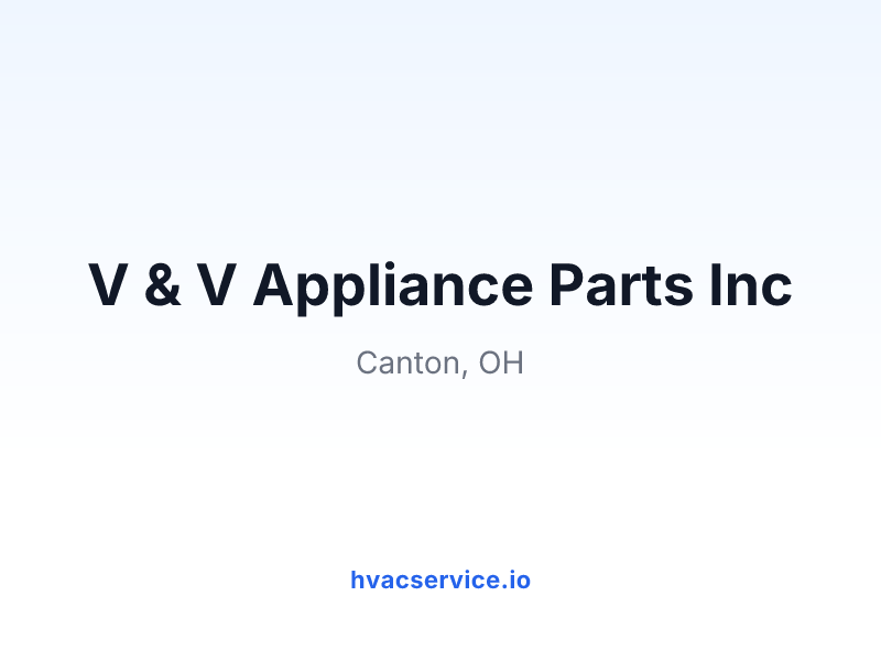 V & V Appliance Parts Inc