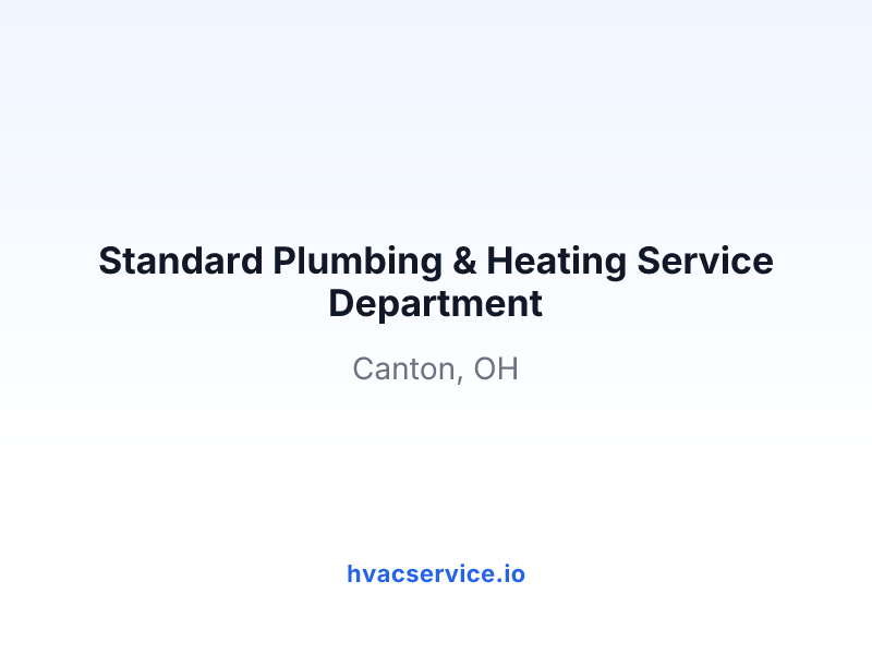Standard Plumbing & Heating Service Department