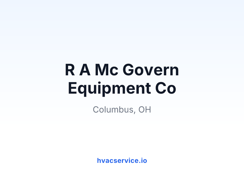 R A Mc Govern Equipment Co