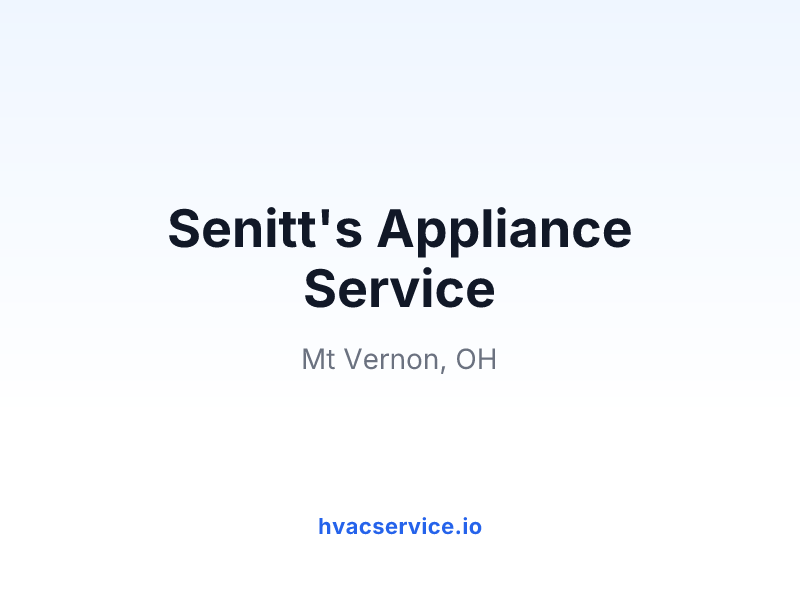 Senitt's Appliance Service