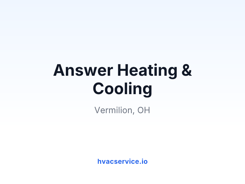 Answer Heating & Cooling