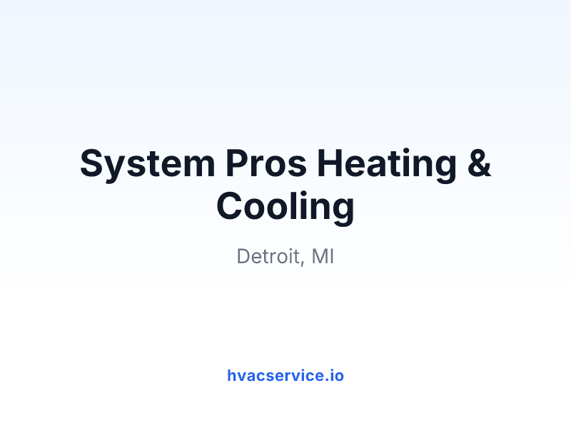 System Pros Heating & Cooling
